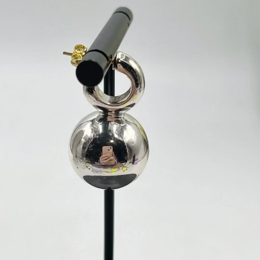 Jenny Bird Lyra Hoop High Shine Chunky Hoop Sphere Drop Earring *‎ Single